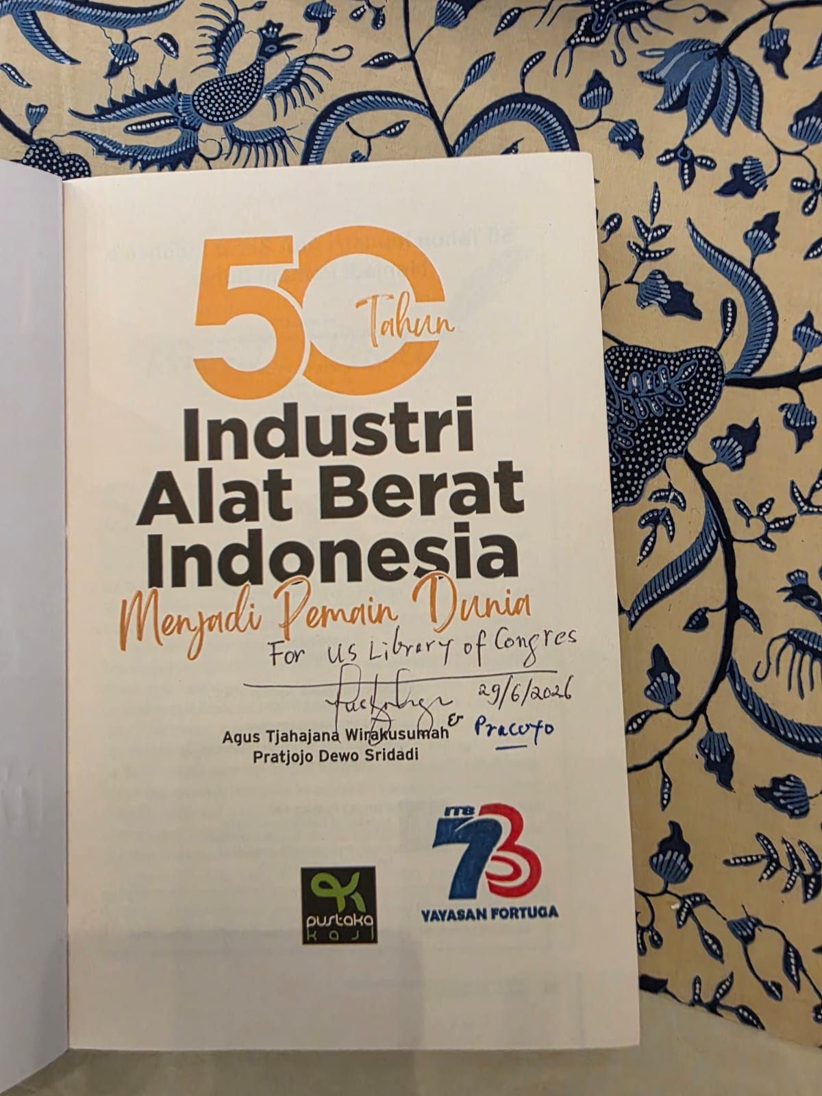 Agus Tjahajana Tambah Koleksi Buku di US Library of Congress