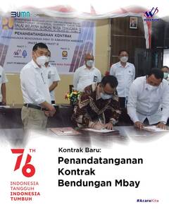 Waskita Tandatangani Kontrak Proyek Bendungan Mbay NTT Senilai RP700 Miliar